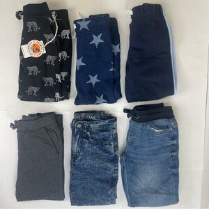 Set of 6 boys pants size 4 joggers and jeans.
